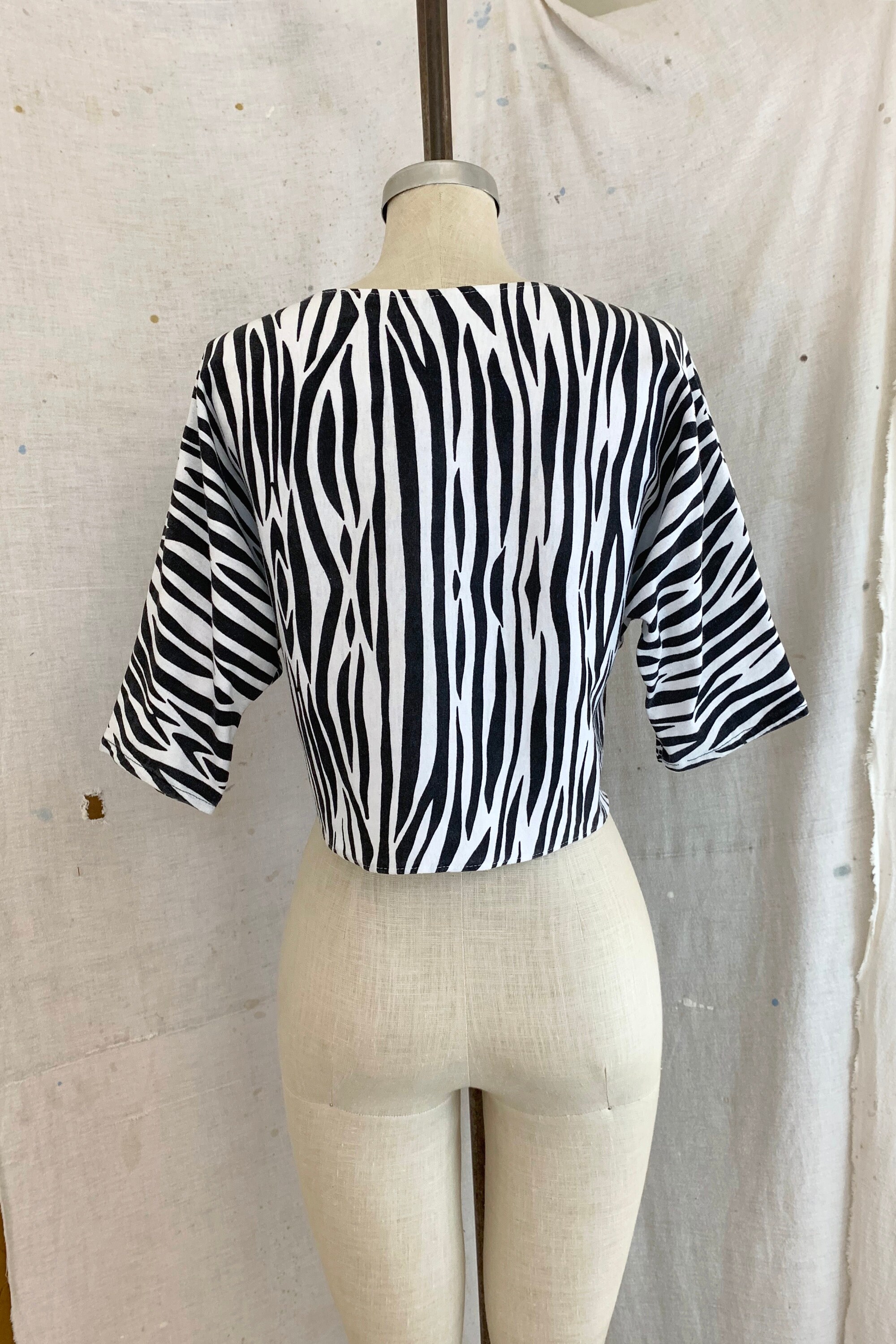 Vintage 80s Zebra Op Art Animal Print Crop Top sz M L | Etsy