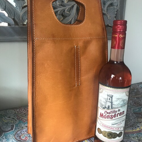 Leather Wine Bag Wine Caddy Wine Tote Bag Personalized Gift Etsy