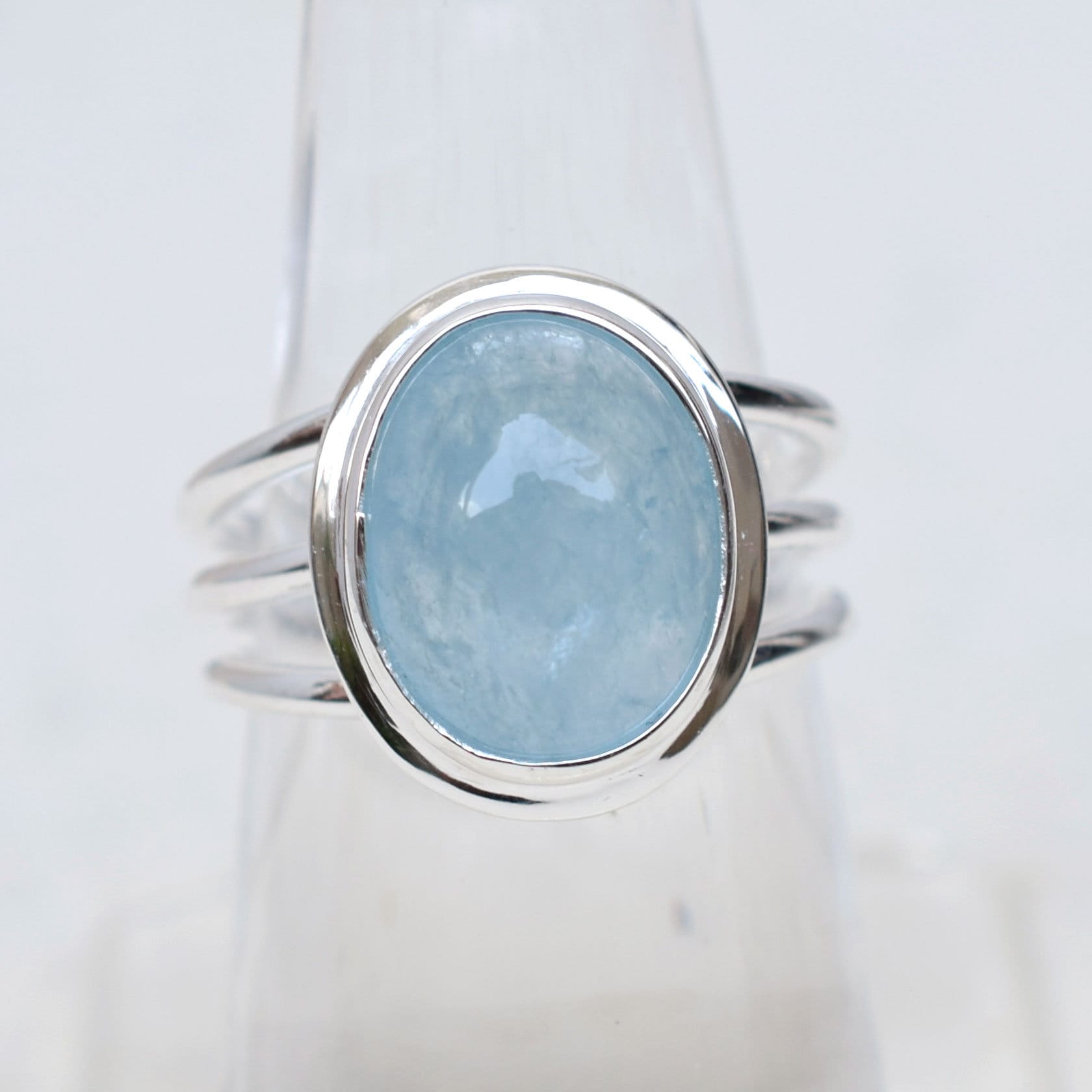 Natural Aquamarine Birthstone Ring 925 Sterling Silver Etsy