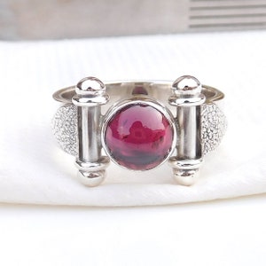Unique Handmade Ring, Natural Red Garnet Ring, Birthstone Red Garnet Ring, Cocktail Ring, Red Stone Ring, Customization Ring-U188