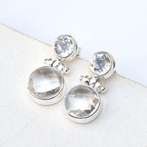Natural Clear quartz Earring, Dangle Earring, Drop Earring 925 Sterling Silver Earring, Handmade Silver Earring, Stunning Silver Earring