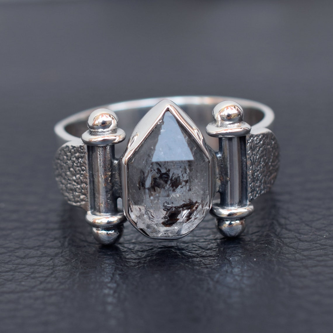 Herkimer Diamond Ring Natural Herkimer Diamond Ring Herkimer Etsy