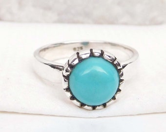 Sleeping Beauty Turquoise Ring: Handmade 925 Sterling Silver, Arizona Gemstone