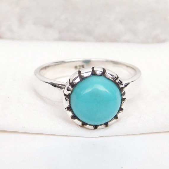 Sleeping Beauty Turquoise Ring: Handmade 925 Sterling Silver