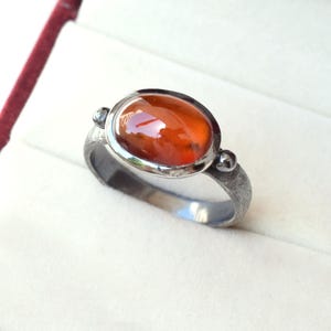 Natural Hessonite Garnet Ring, Birthstone Hessonite Garnet Ring, 925 Sterling Silver Handmade Ring, Genuine Hessonite Garnet Rings