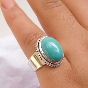 Natural Sleeping Beauty Turquoise Ring, Arizona Turquoise Ring, Blue Turquoise Ring, 925 Sterling Silver Blue Turquoise Ring-U349