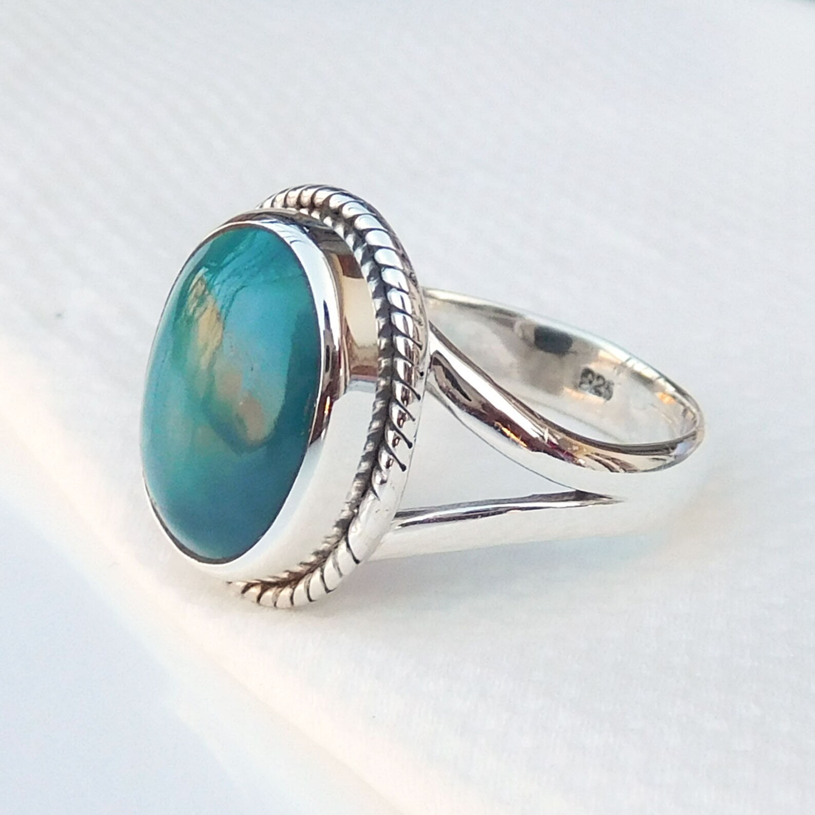 Ornate Lime Turquoise Ring