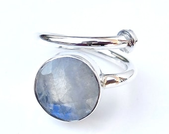 Solitaire Ring, Adjustable Ring, Solid Silver Ring, 925 Sterling Silver Ring, Cocktail Ring, Natural Gemstone Ring, Handmade Rings-U060