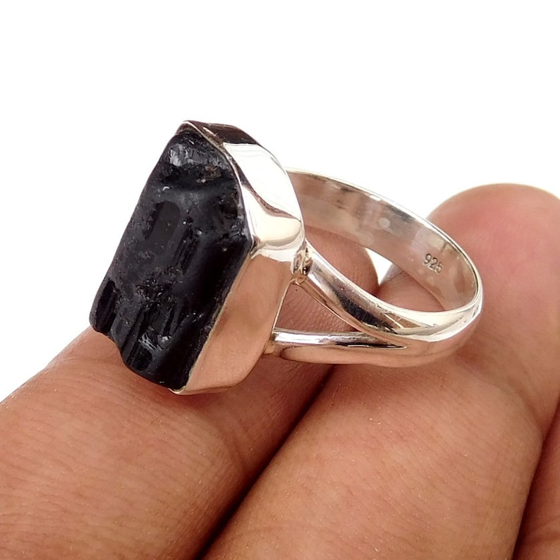 Black Tourmaline Ring Natural Black Tourmaline Ring 925 - Etsy