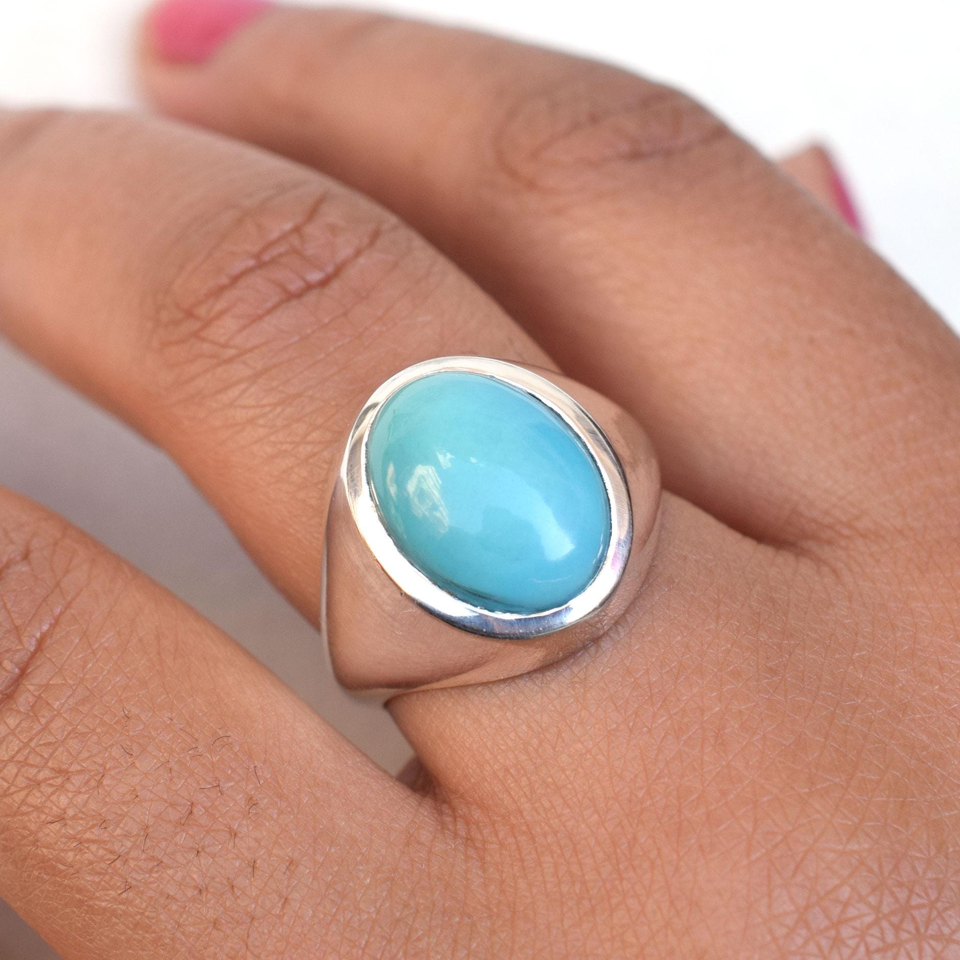 Anello La Bella Addormentata in Turchese e Argento Sterling