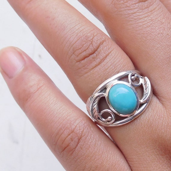 指輪・リング Sleeping Beauty Arizona Natural Arizona Sleeping Beauty Turquoise and Blue Diamond Ring
