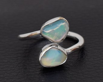 Verstellbarer Ring 925 Sterling Silber Opal Ring einzigartig Silber Edelstein Schmuck Sterling Silber Schmuck-U471