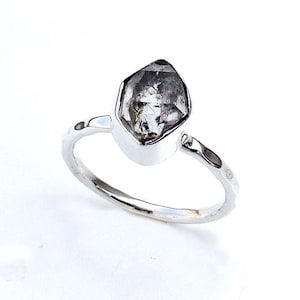 Handmade Herkimer Diamond Ring: 925 Sterling Silver Stackable Ring