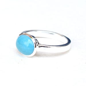 Sleeping Beauty Turquoise Ring: Oval Sterling Silver, Handmade