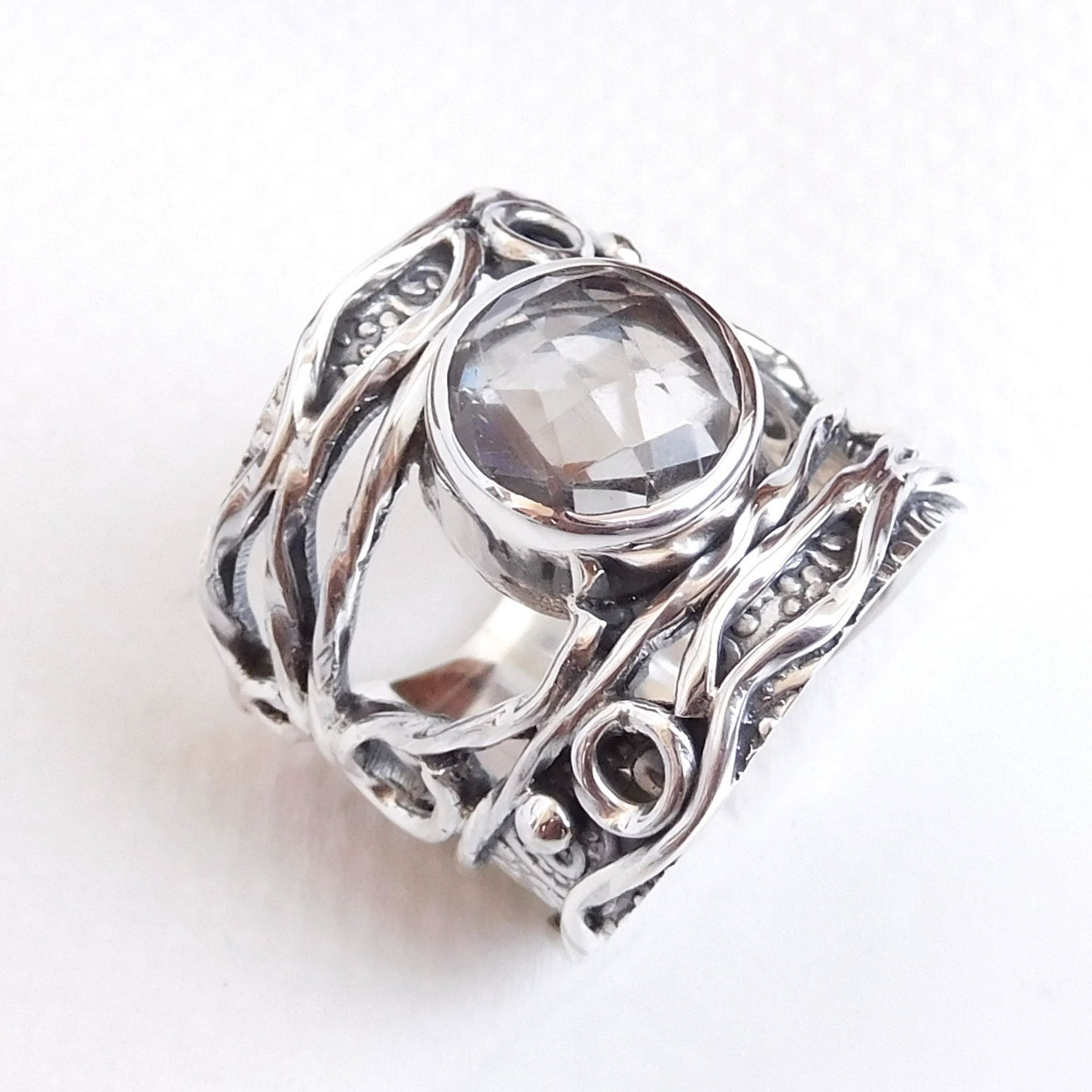 Unique Handmade Ring Clear Quartz Crystal Quartz Ring One of Etsy