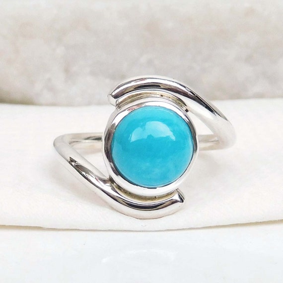 Sleeping Beauty Turquoise Ring: Handmade 925 Sterling Silver