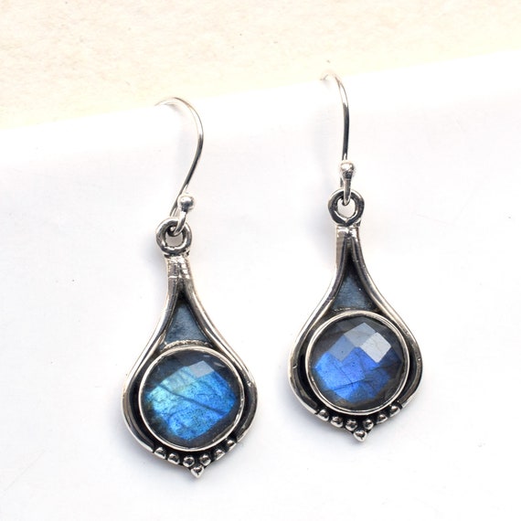 Labradorite Earring, Drop Earring, Vintage Earring, Handmade