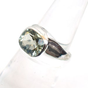 Natural Green Amethyst Ring 925 Sterling Silver Ring Handmade Silver Ring Gemstone Ring Gift Jewelry