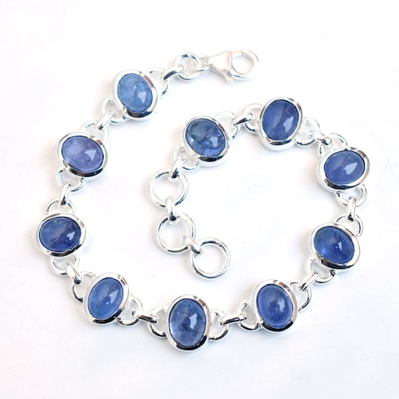 Tanzanite Bracelet Natural Blue Tanzanite Bracelet 925 Sterling