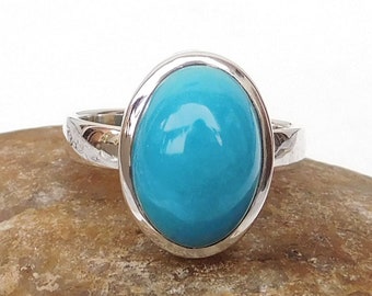 Sleeping Beauty Turquoise Ring: Handmade Sterling Silver, Arizona Gemstone