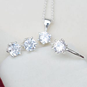 Weeding Jewelry Set 925 Sterling Silver Cubic Zirconia Jewelry Set Gift for her, Handmade Silver Jewelry Set Anniversary gift Jewelry Set