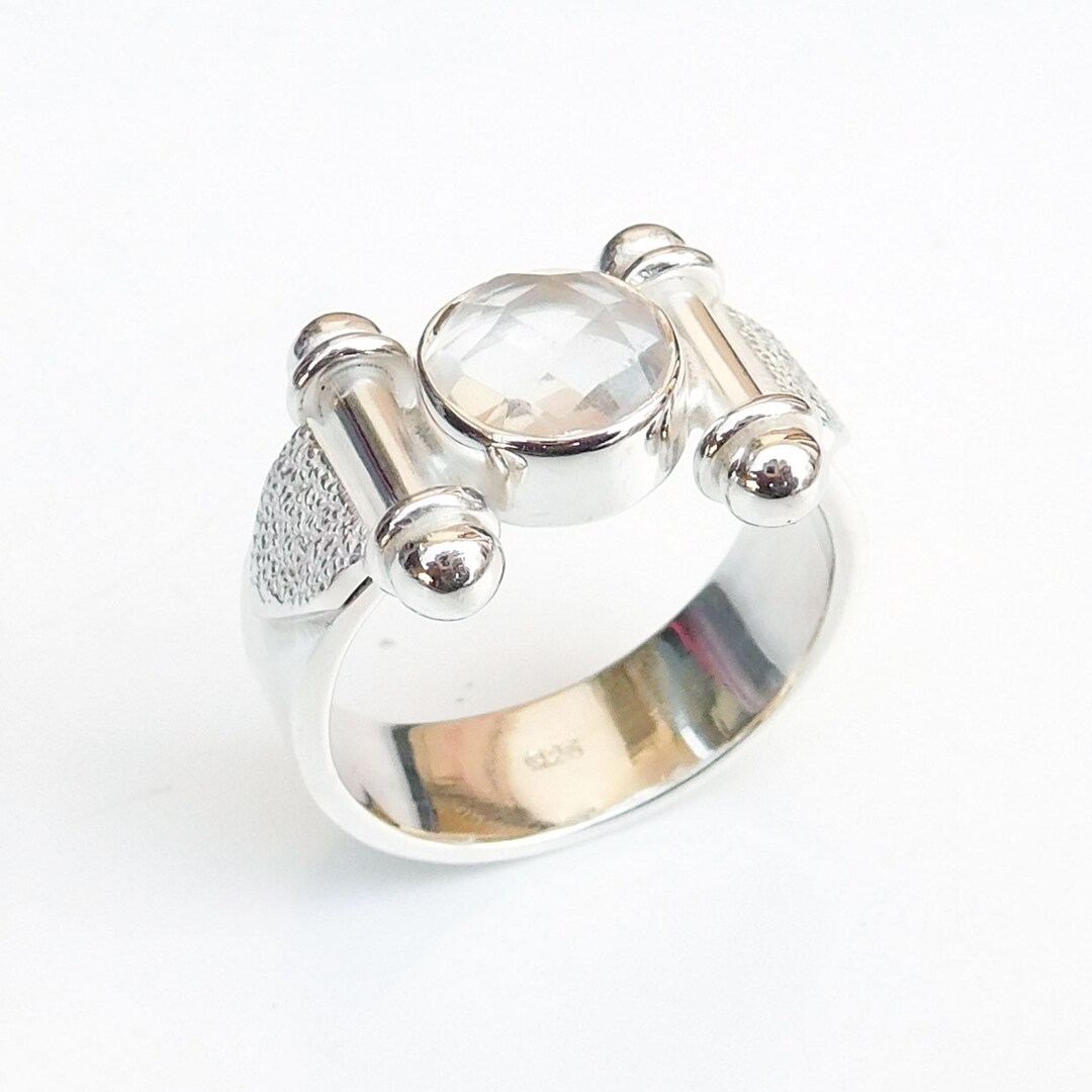 Clear Quartz Ring Crystal Quartz Ring 925 Sterling Silver Crystal ...
