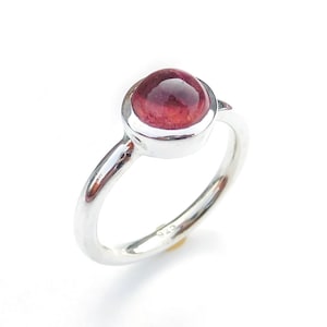 Pink Tourmaline Ring, Natural Pink Tourmaline Ring, 925 Sterling Silver Pink Tourmaline Ring, Tourmaline Stackable Ring, Fine Jewelry-H386
