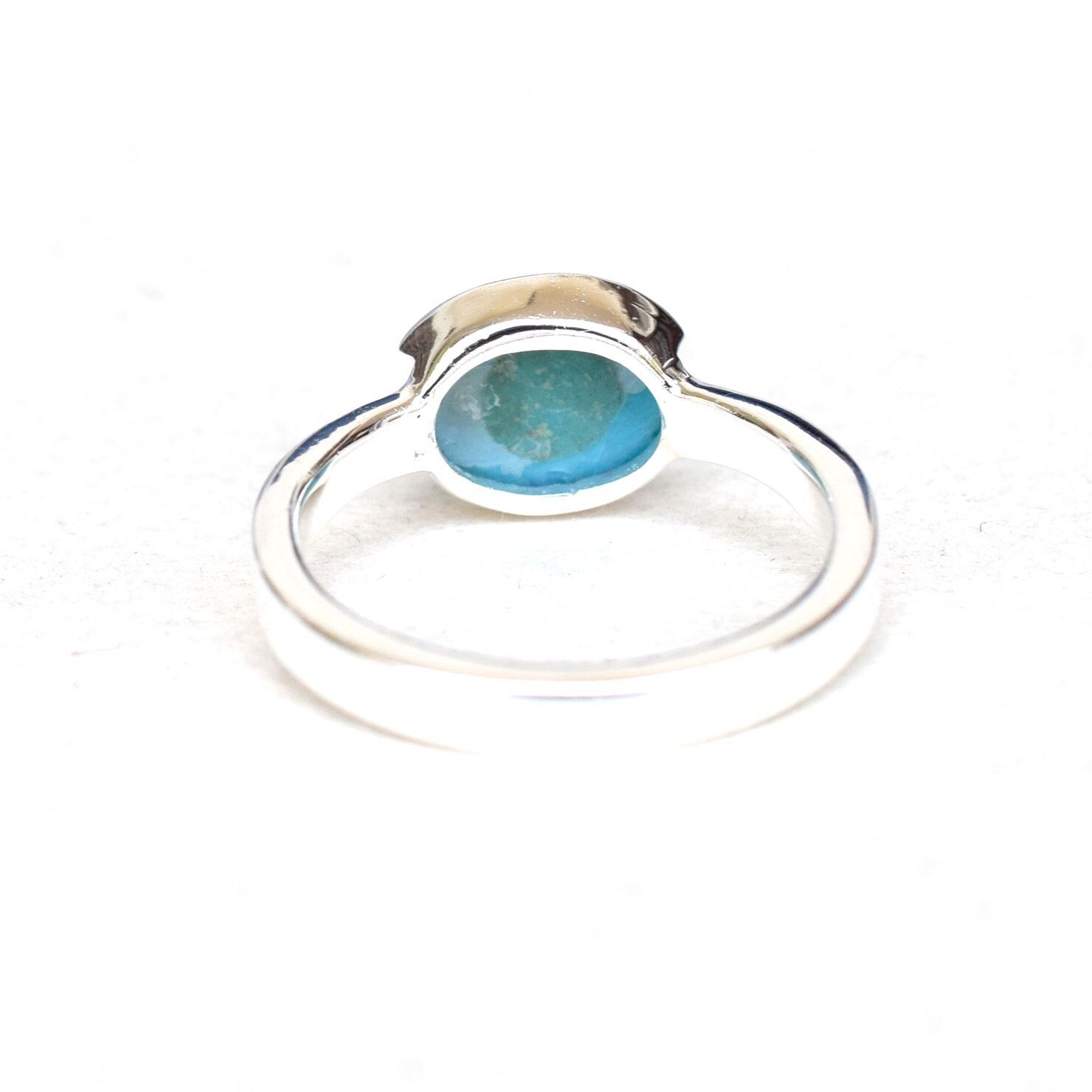 Anello in oro 9K con turchese Sleeping Beauty, 0,981ct USA