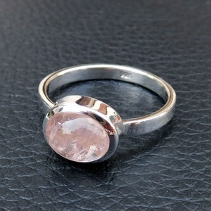 Natural Pink Morganite Ring, 925 Sterling Silver Natural Morganite Ring, Pink Stone Ring, Handmade 925 Sterling Silver Rings-U272
