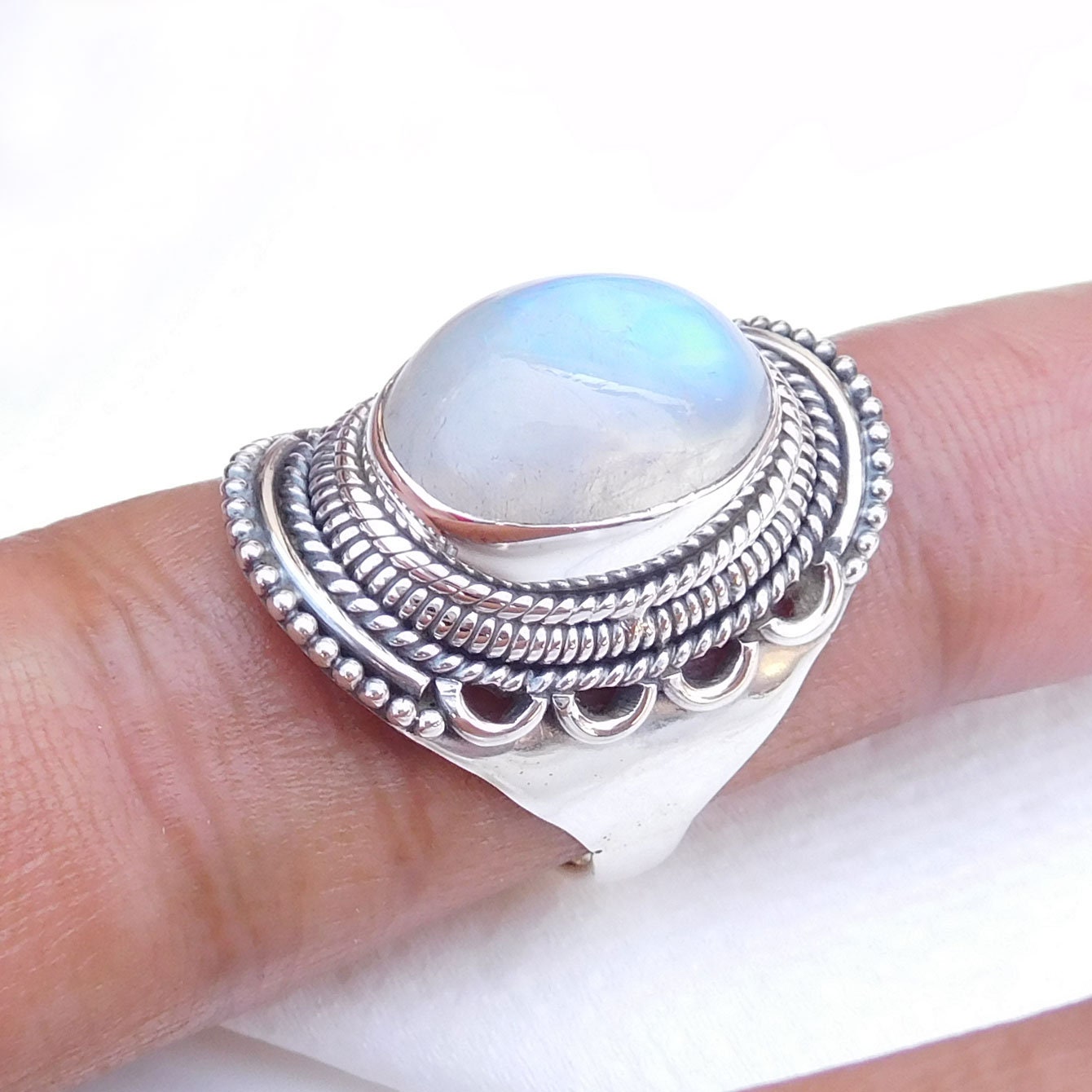 Moonstone Ring Solid Silver Handmade Ring Men's Ring Etsy Canada