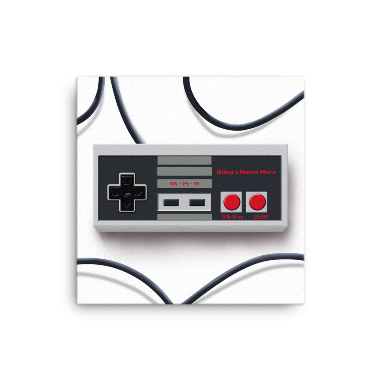 Personalized Nintendo Themed Canvas Print With Baby's Etsy