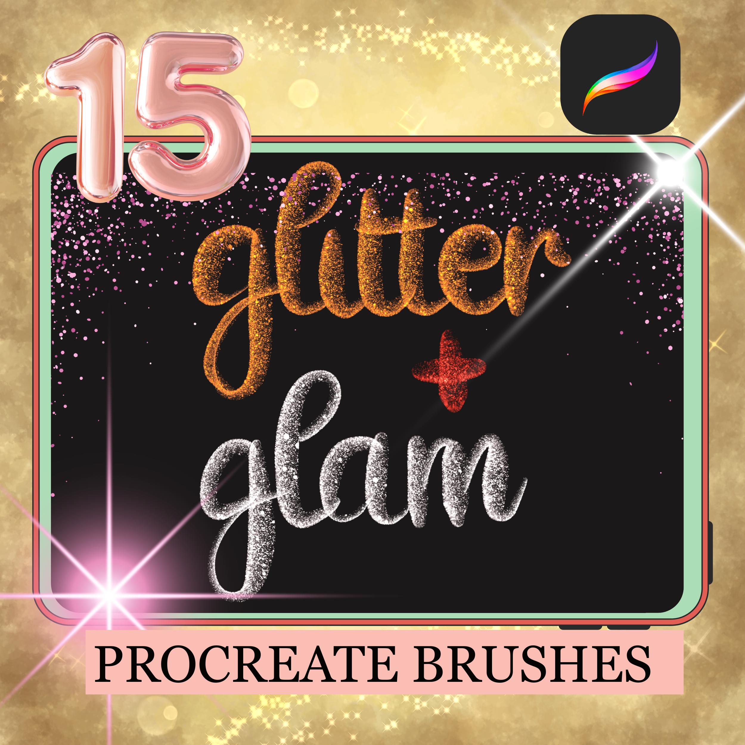 Procreate Glitter Lettering Brush Set â 15 Pressure-Sensitive Calligraphy Brushes