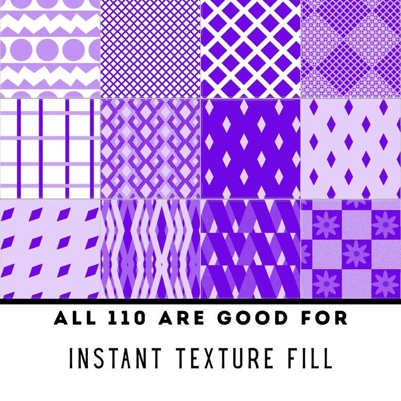 Seamless Pattern Brushes for Procreate, Texture Fill for Lettering, Stripe Polka Dot Floral Bundle image 4