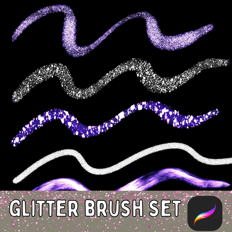 Glitter Brushes for Procreate Digital Drawing App | Shimmer Brushes | Chunky Glitter image 5