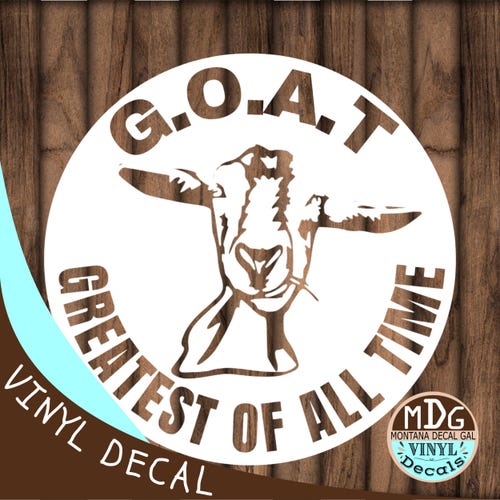 Décalcomanie en vinyle CHÈVRE : le meilleur de tous les temps, cadeau de football