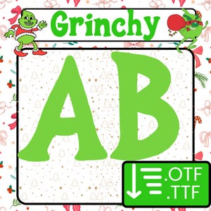 Grinchy Christmas Font: Whimsical Holiday Design (TTF + OTF)