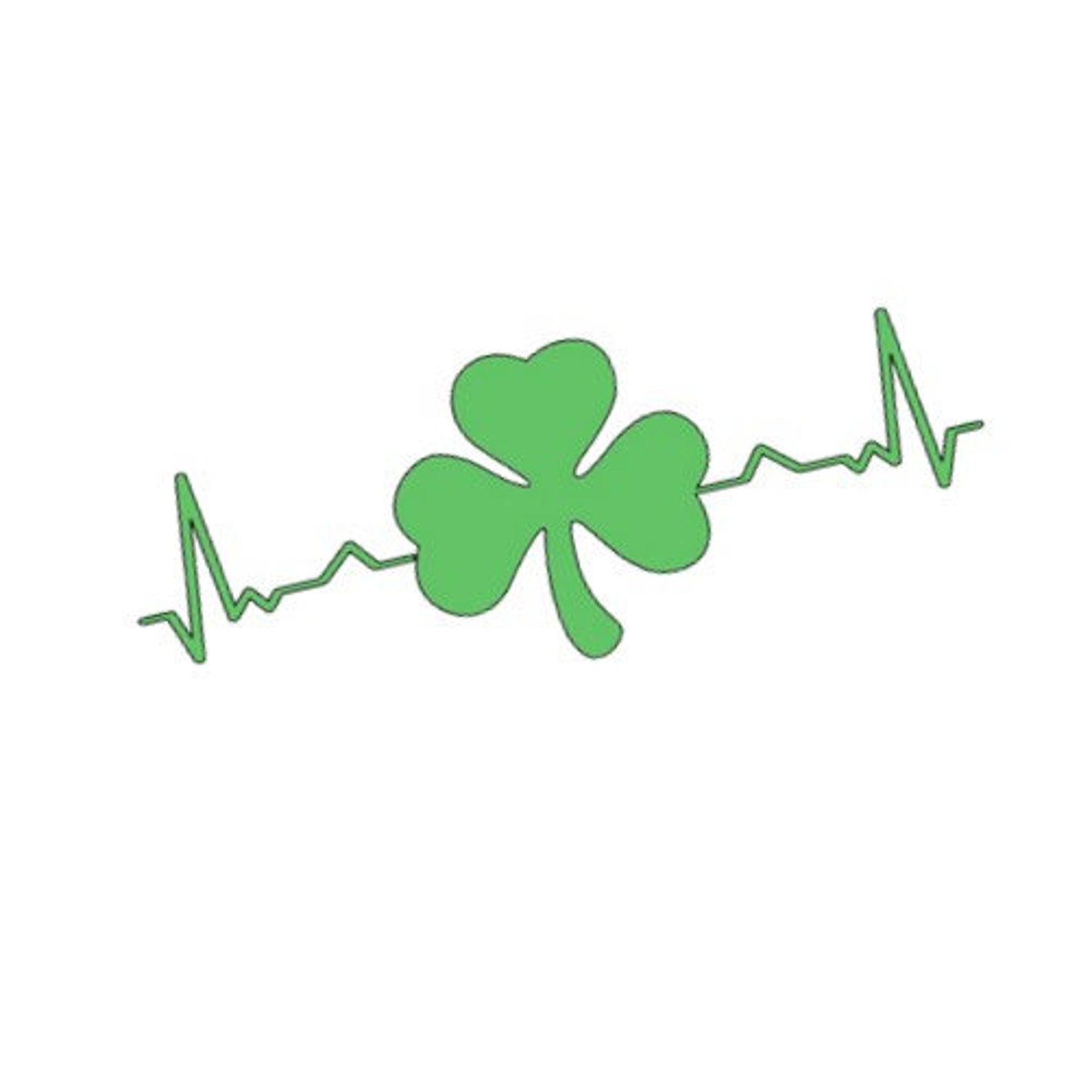 Irish Heartbeat with Shamrock Decal for Car Irish Love Decal Car Decals