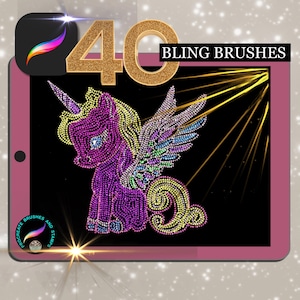 Diamond Art Procreate Benutzerdefinierte Pinsel | Procreate Bling Pinsel | Glitzerkunst