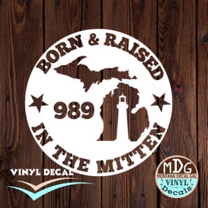 Michigan Custom Decal Sticker Area Code, Mitten State Vinyl Sticker for Michigan Pride, Car or Laptop
