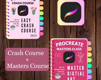 Procreate Crash Course plus Masters Class eBook Learning Guide Book for Beginners Duo Pack