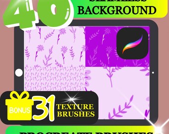 Procreate シームレスパターンブラシ：調整可能な背景テクスチャ（デジタルダウンロード）