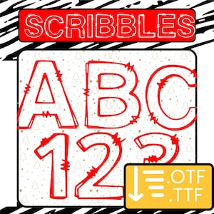 Doodle Art Font For Procreate | Canva Custom Scribble Font