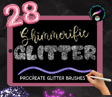 Pinceles de purpurina para Procreate – Set Shimmer, Sparkle y Chunky para arte digital