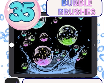 Bubble Brushes for Procreate 35 Bundle Digital Art Bubble Brushes