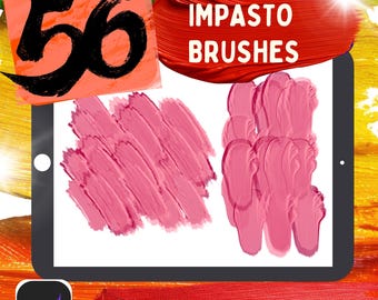 Impasto Procreate Brush Set – 56 Thick Textured Paint Brushes (Tapered + Monoline)