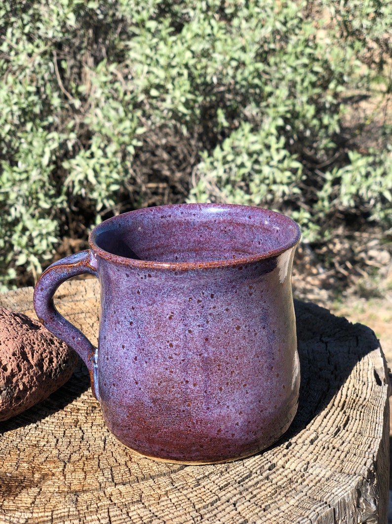 16-20oz. Purple mug cup with handle image 3