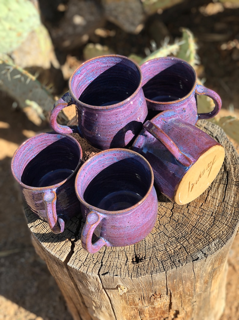 16-20oz. Purple mug cup with handle image 8