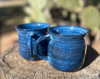 2 Blue cup/mug Set holds 16 oz. plus