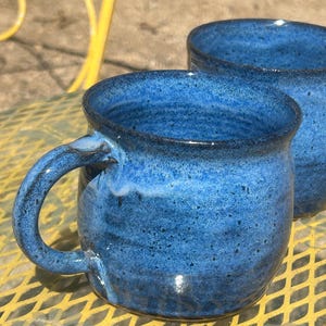 Blue ceramic mug 16-20 oz. handmade pottery