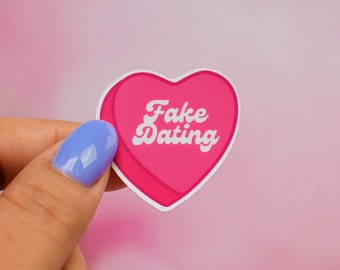 Fake Dating, Book Trope, Candy Heart, Vinyl Sticker, Kindle Sticker, Book Lover Gift, Bookish Gift, Book Merch, Gift for readers